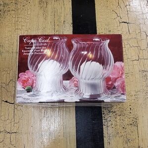 🕯 🕯 NEW Indiana Glass Set of 2 candle votive holders w/ votive candles